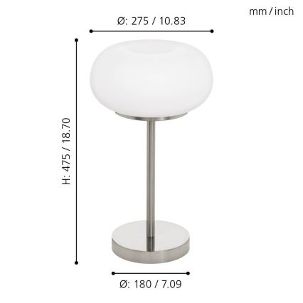 Eglo - Светодиодная настольная RGB-лампа с регулированием яркости OPTICA-C LED/16W/230V диаметр 27,5 см