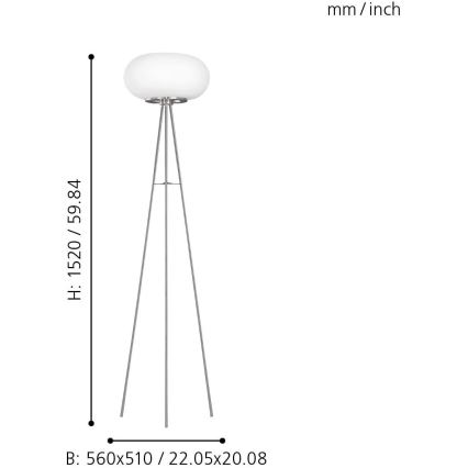 Eglo - Светодиодный RGB-торшер с регулированием яркости OPTICA-C LED/17W/230V диаметр 56 см