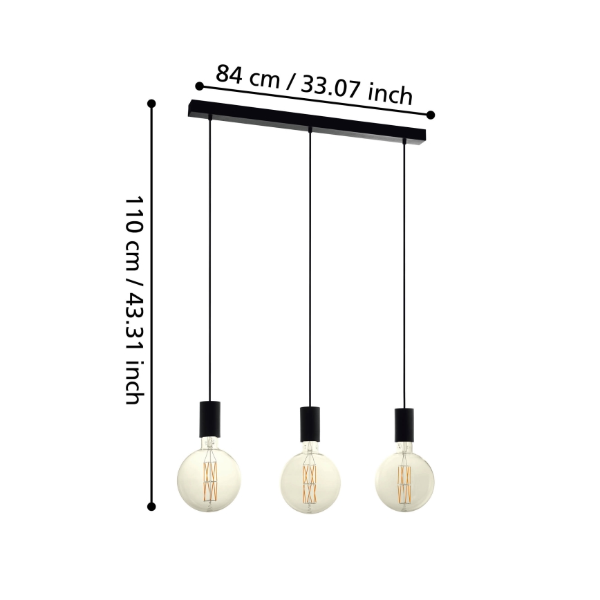 Eglo - Люстра на мотузці 3xE27/40W/230V