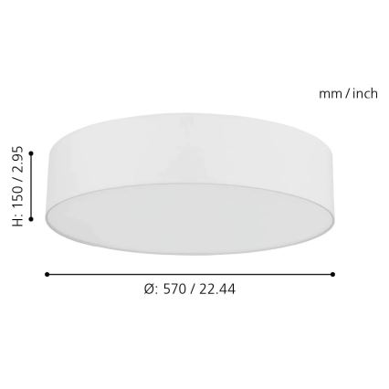 Eglo - Світильник стельовий LED RGB з регулюванням яскравості ROMAO-C LED/33W/230V + дистанційне керування