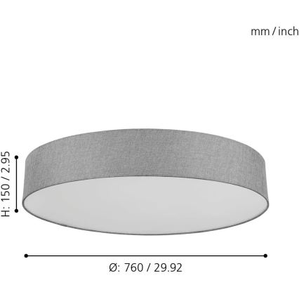 Eglo - Светодиодный потолочный RGB-светильник с регулированием яркости ROMAO-C LED/42W/230V + пульт ДУ