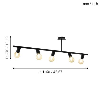 Eglo 98675 - Прожектор MENDIETA 5xE27/40W/230V