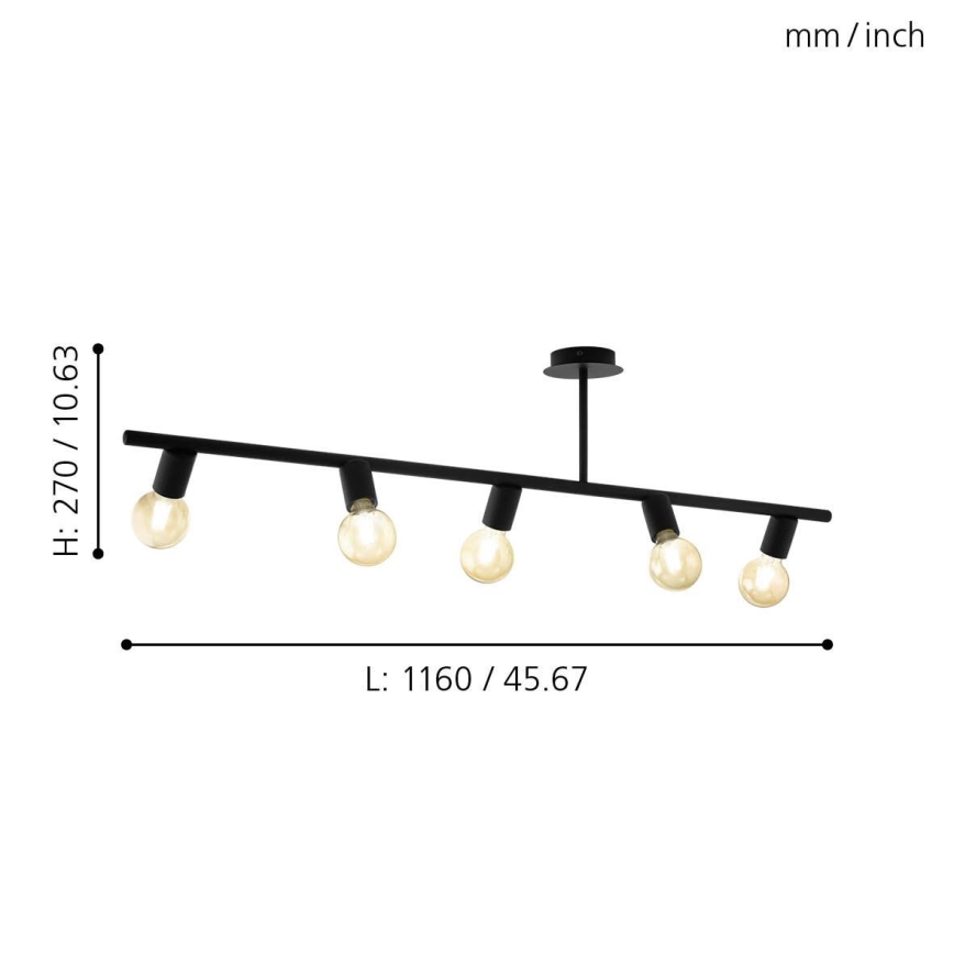 Eglo 98675 - Прожектор MENDIETA 5xE27/40W/230V
