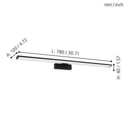 Eglo - Светодиодная подсветка для зеркала в ванной комнате LED/14W/230V 4000K 78 см IP44