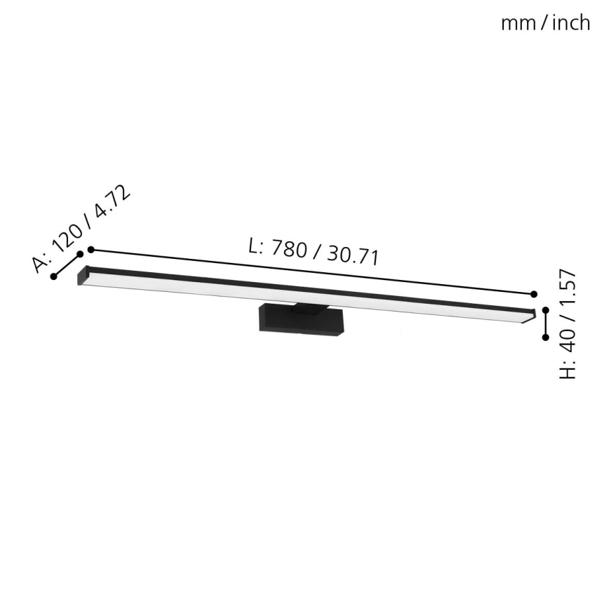 Eglo - Светодиодная подсветка для зеркала в ванной комнате LED/14W/230V 4000K 78 см IP44