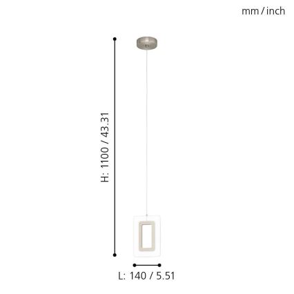 Eglo - LED Люстра на мотузці LED/5,4W/230V