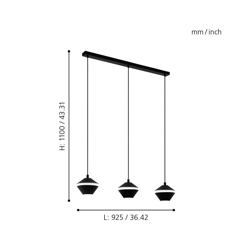 Eglo - LED Люстра на мотузці 3xGU10/5W/230V