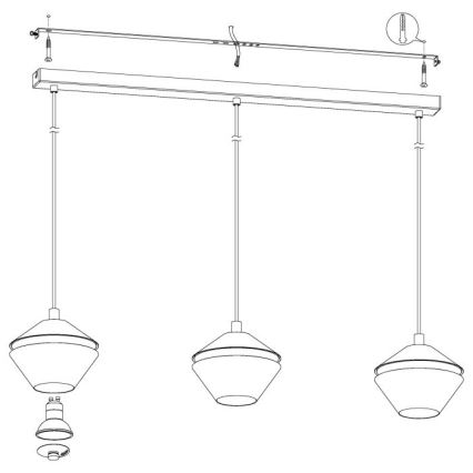 Eglo - LED Люстра на мотузці 3xGU10/5W/230V