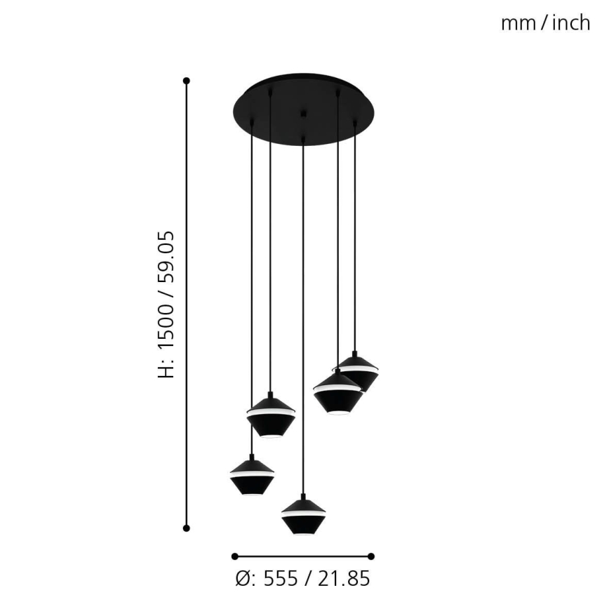 Eglo - LED Люстра на мотузці 5xGU10/5W/230V