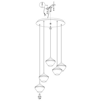 Eglo - LED Люстра на мотузці 5xGU10/5W/230V