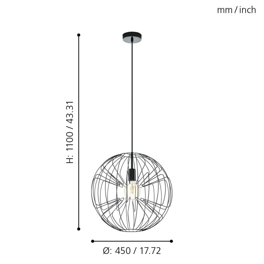 Eglo - Люстра на мотузці 1xE27/60W/230V