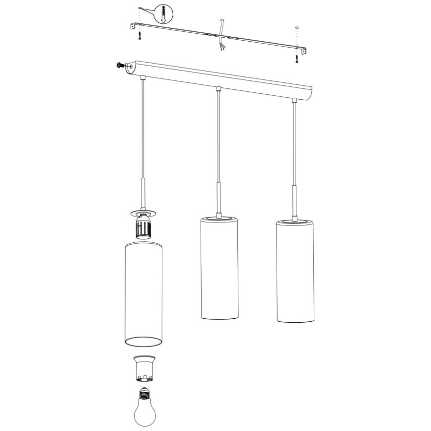 Eglo - Люстра на мотузці 3xE27/15W/230V