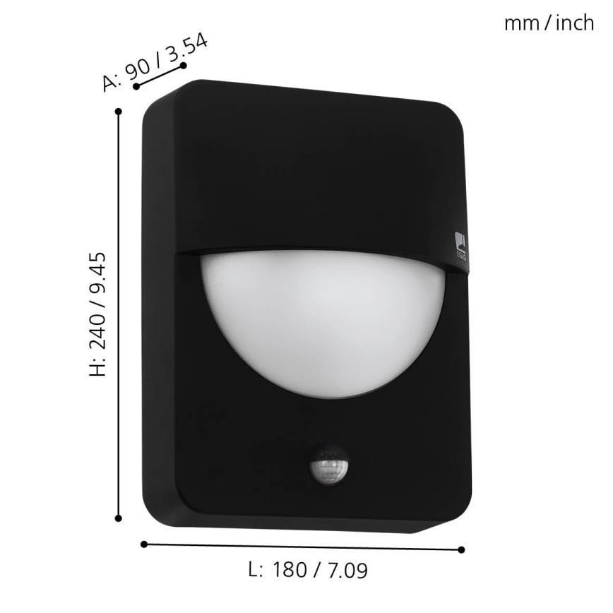Eglo - Уличный светильник с датчиком 1xE27/28W/230V IP44