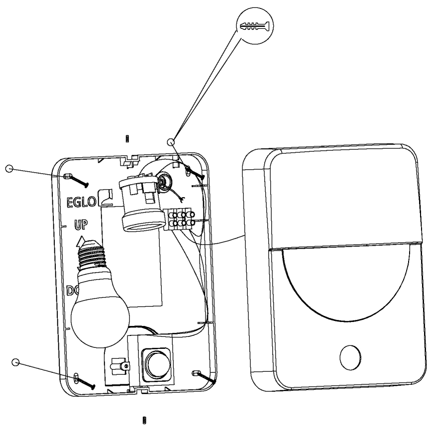 Eglo - Вуличний світильник з датчиком 1xE27/28W/230V IP44