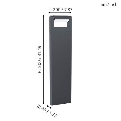 Eglo - Вулична світлодіодна лампа LED/4,8W/230V IP44