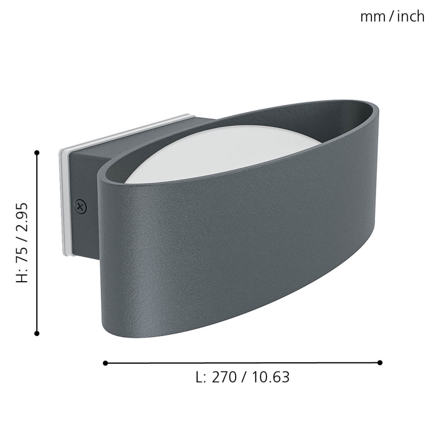 Eglo - Вуличний світлодіодний настінний світильник LED/10W/230V IP44