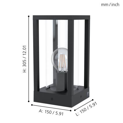 Eglo - Вулична лампа 1xE27/40W/230V IP54