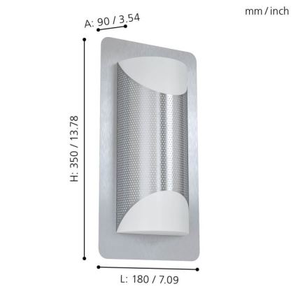 Eglo - Вуличний настінний світильник 2xE27/10W/230V IP44