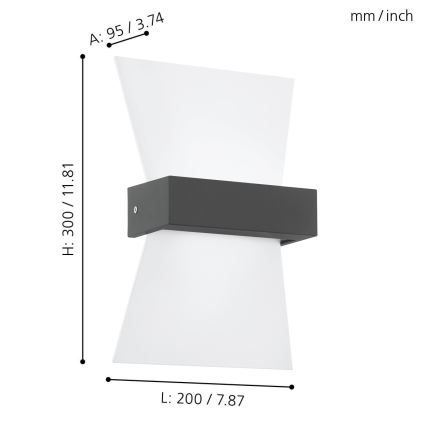 Eglo 98717 - Светодиодный уличный настенный светильник ALBENZA LED/4.8W/230V IP44