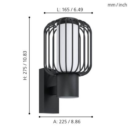 Eglo 98721 - Уличный настенный светильник RAVELLO 1xE27/28W/230V IP44