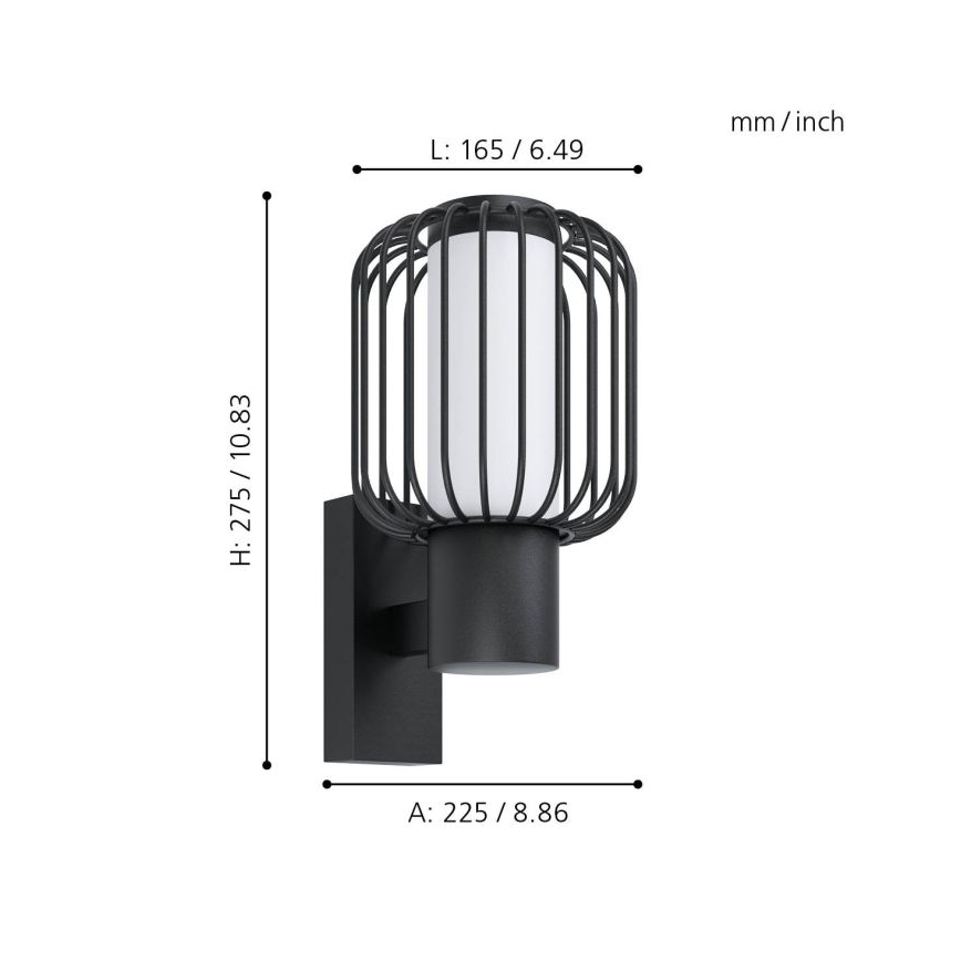 Eglo 98721 - Уличный настенный светильник RAVELLO 1xE27/28W/230V IP44