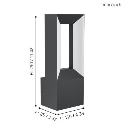 Eglo - Светодиодный уличный светильник RIFORANO 2xLED/5W/230V IP44