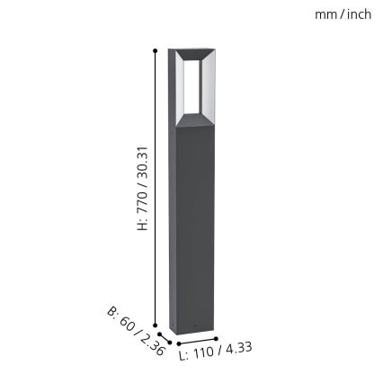 Eglo - Вулична LED лампа 2xLED/5W/230V IP44 77 см