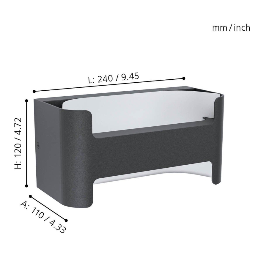 Eglo 98729 - Светодиодный уличный настенный светильник PASSIRANO LED/4,8W/230V IP44