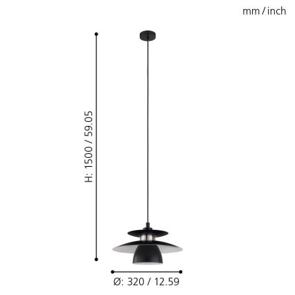 Eglo - Люстра на мотузці 1xE27/40W/230V