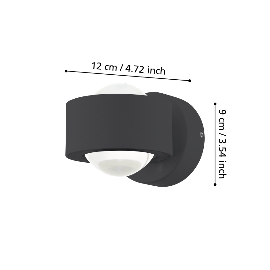 Eglo - Вуличний світлодіодний настінний світильник 2xLED/2W/230V IP44