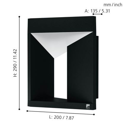 Eglo - Вуличний світлодіодний настінний світильник LED/10W/230V IP54