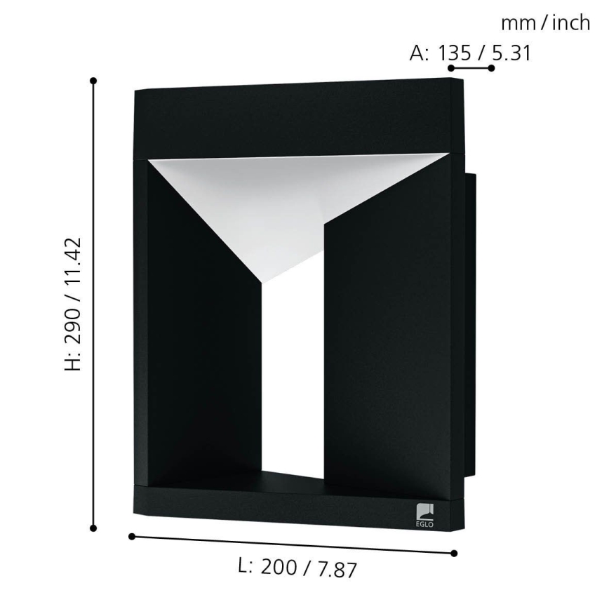 Eglo - Вуличний світлодіодний настінний світильник LED/10W/230V IP54