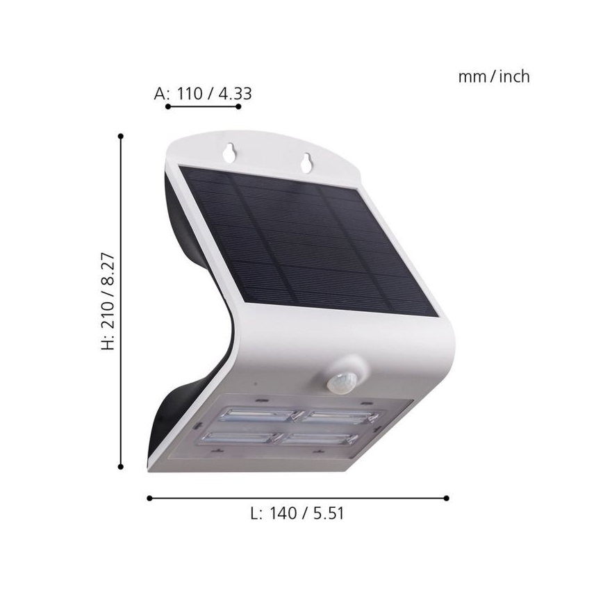 Eglo - Светильник на солнечной батарее с датчиком LED/3,2W/3,7V IP54