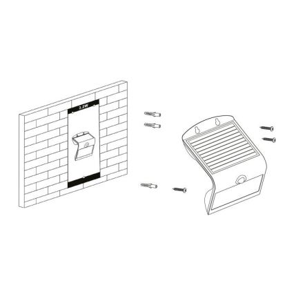 Eglo - Світильник на сонячній батареї з датчиком LED/3,2W/3,7V IP54
