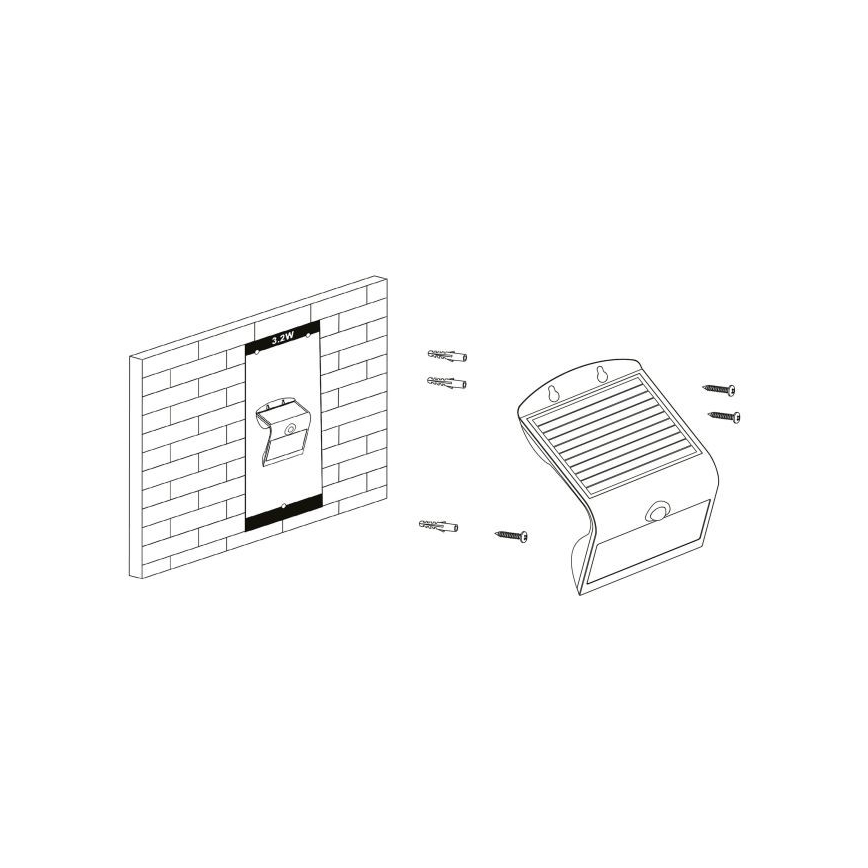 Eglo - Світильник на сонячній батареї з датчиком LED/3,2W/3,7V IP54