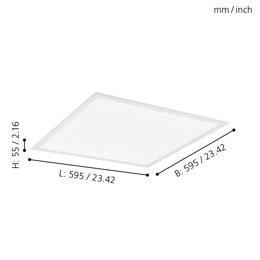 Eglo - Стельовий RGBW-світильник з регулюванням яскравості LED/32,5W/230V 2700-6500K 60x60 см + пульт дистанційного керування