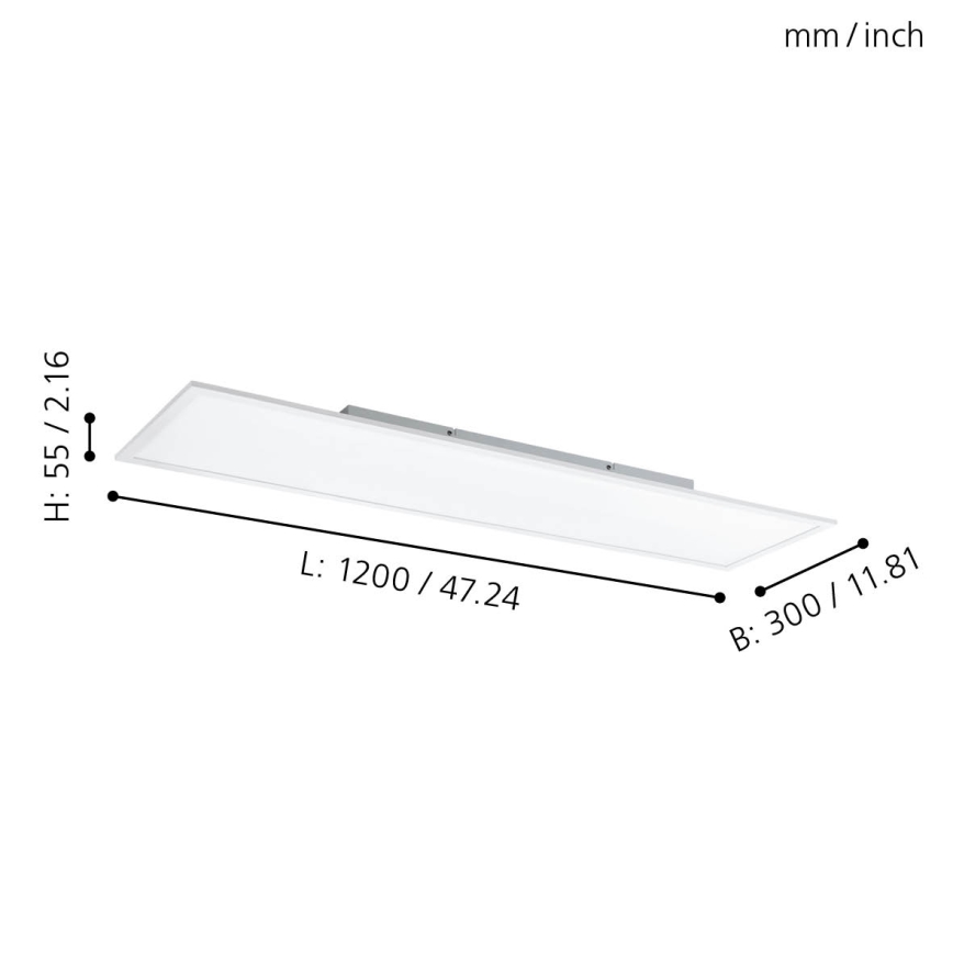 Eglo - Стельовий RGBW-світильник з регулюванням яскравості LED/32,5W/230V 2700-6500K 120x30 см + пульт дистанційного керування