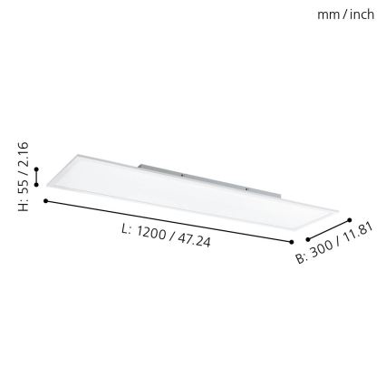 Eglo - Потолочный RGBW-светильник с регулированием яркости LED/32,5W/230V 2700-6500K 120x30 cm + дистанционное управление