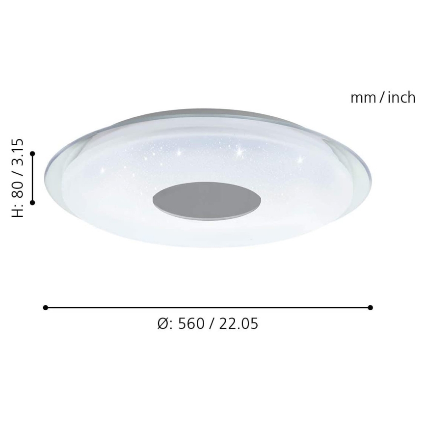 Eglo - Светодиодный потолочный RGB-светильник с регулированием яркости LANCIANO-C LED/38W/230V + пульт ДУ
