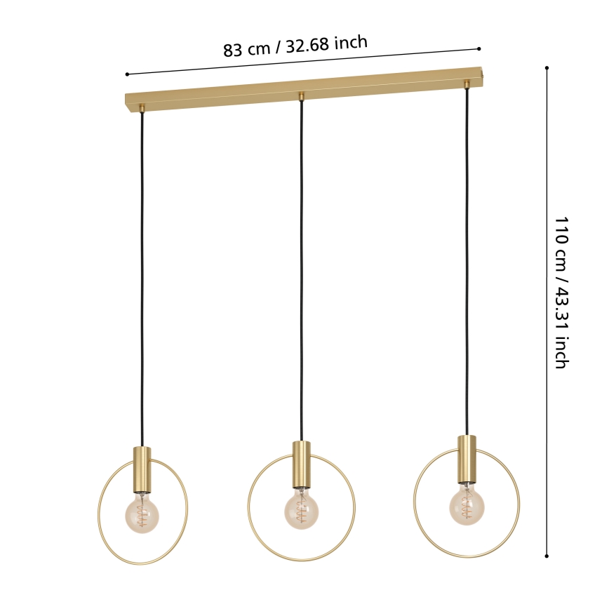 Eglo - Люстра на мотузці 3xE27/40W/230V