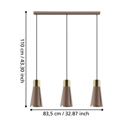 Eglo - Светодиодная люстра на тросе 3xGU10/4,5W/230V