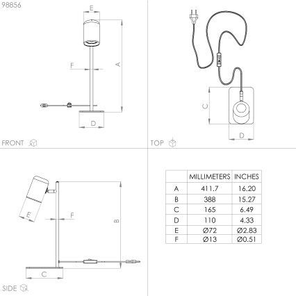 Eglo - Світлодіодна настільна лампа 1xGU10/4,5W/230V біла