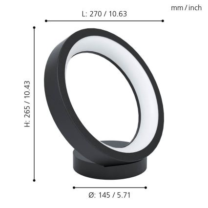 Eglo - LED RGB Димерна настільна лампа MARGHERA-C LED/16W/230V