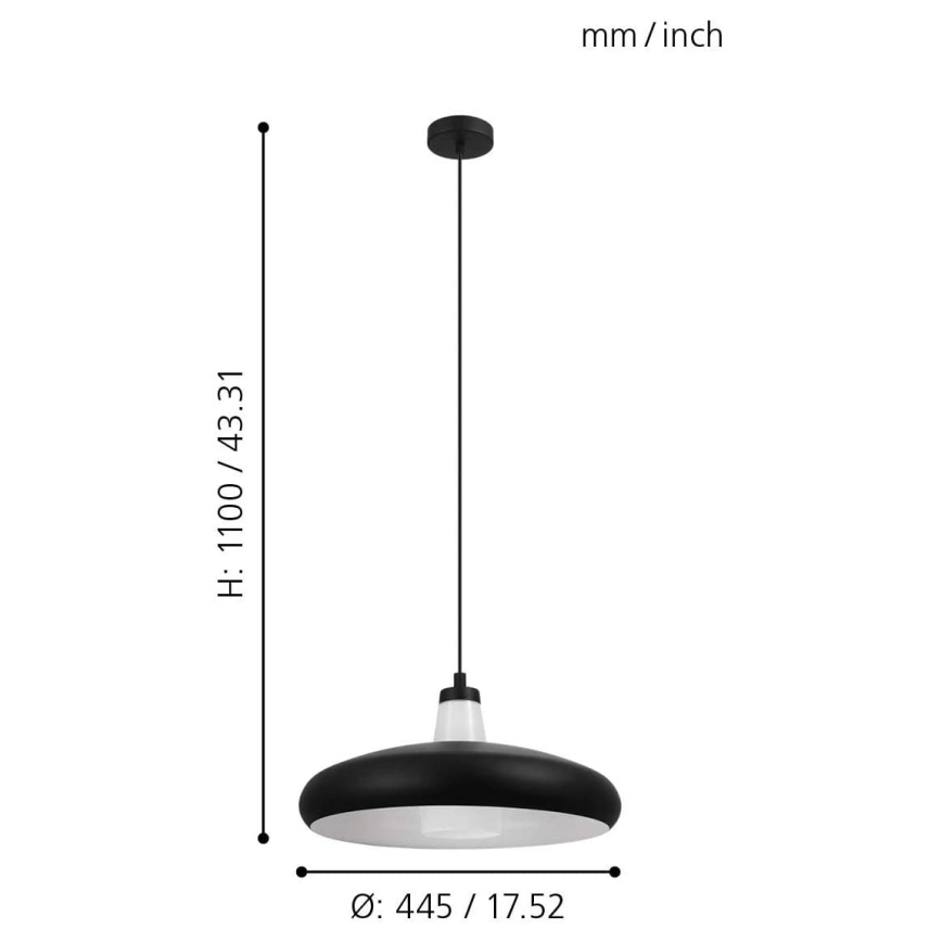 Eglo - Светодиодная подвесная RGB-люстра с регулированием яркости TABANERA-C 1xE27/9W/230V