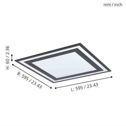 Eglo 99039 - Светодиодный потолочный светильник SAVATARILA LED/36W/230V