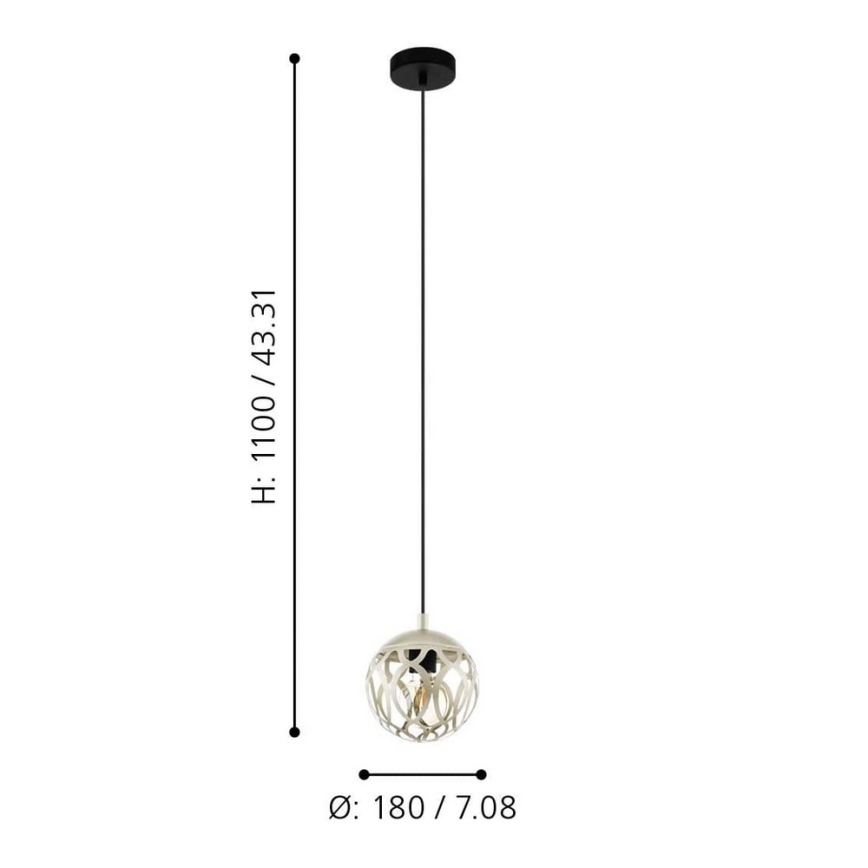 Eglo 99071 - Люстра на тросе MIRTAZZA 1xE27/60W/230V