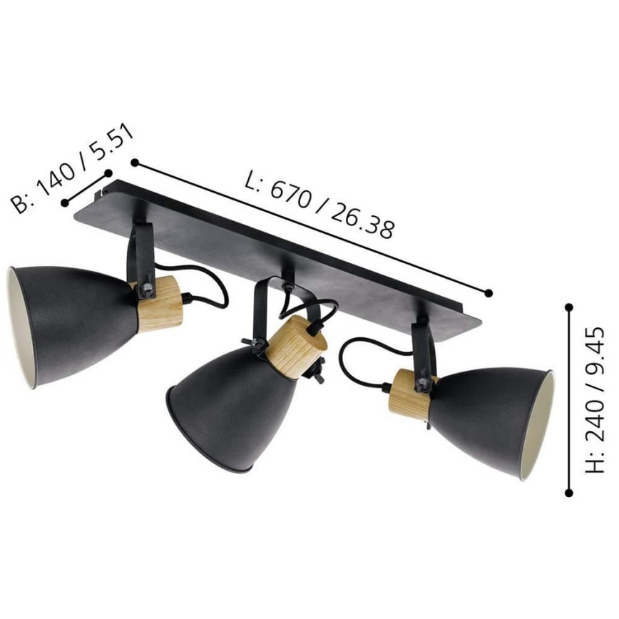 Eglo - Точковий світильник 3xE27/40W/230V