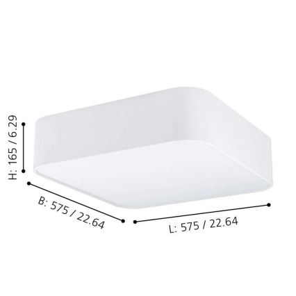 Eglo 99089 - Потолочный светильник PASTERI SQUARE 5xE27/25W/230V