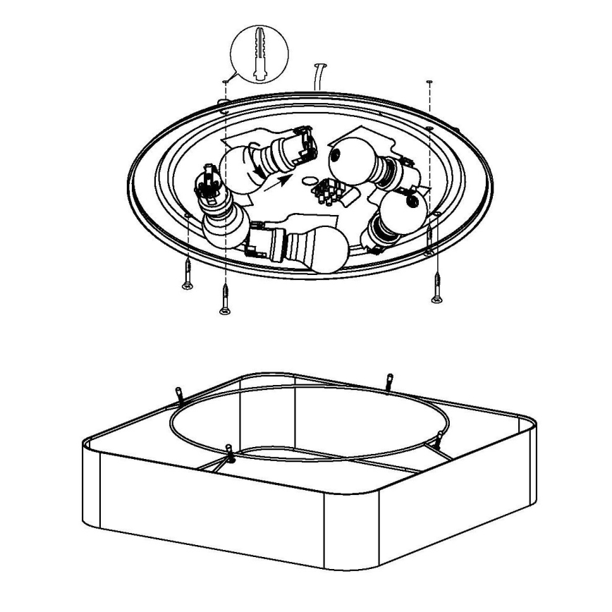 Eglo - Стельовий світильник 5xE27/25W/230V