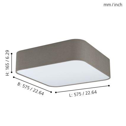 Eglo 99091 - Потолочный светильник PASTERI SQUARE 5xE27/25W/230V